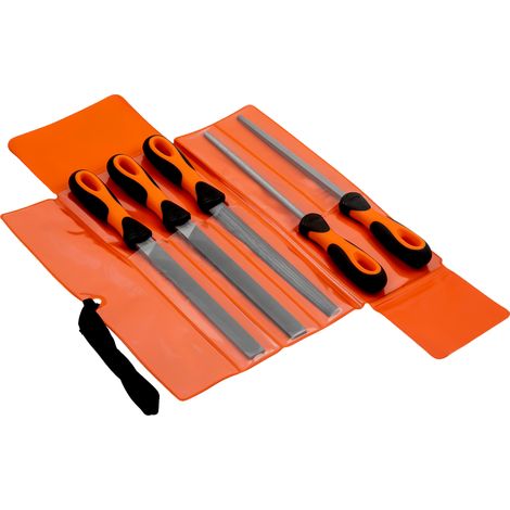 Bahco ERGO™ Feilensatz, 4 x Bastardhieb/1 x Halbschlicht 200 mm 5-teilig