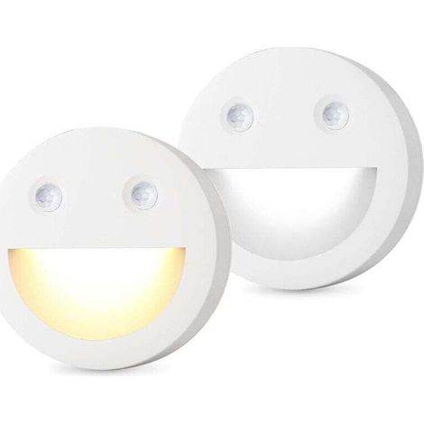 Veilleuses LED avec détecteurs de mouvement, ensemble de deux pièces, adaptées aux escaliers ou aux couloirs, températures de couleur de 2700K et 5000K respectivement, éclairage anti-éblouissement, al (1/4)