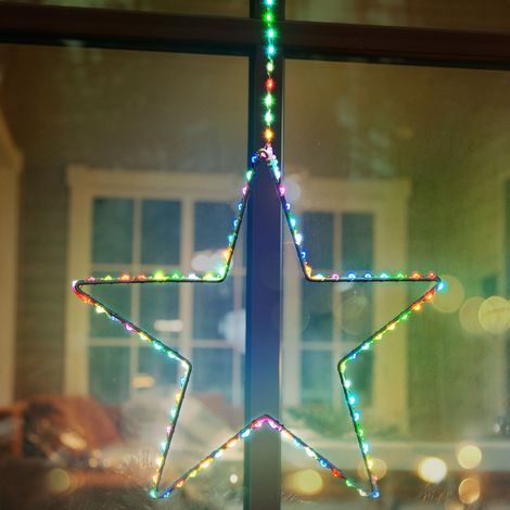 Stella luminosa con luce multicolore RGB a led da appendere per interno ed esterno -Ø35 cm (1/4)
