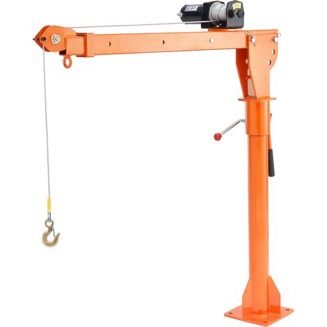 Grue de levage électrique pour camionnettes, 499 kg, grue montée sur attelage avec treuil électrique de 1587 kg, en acier, pivotante à 360°, pour levage de marchandise dans construction, usine (1/5)
