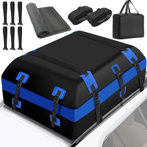 Extra Large Car Roof Box Bag 651L 23 Cubic Ft Soft Foldable with/without Roof Bar 700D PVC Waterproof with Roof Trunk Tie Non-slip Mat 10pcs Reinforced Straps 6pcs Hooks (1/5)
