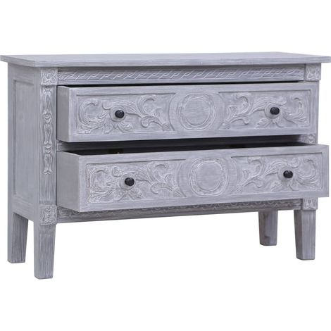 Buffet avec 2 tiroirs, Commode Armoire Luxueux, pour Salon Chambre Entrée Cuisine, 90x30x60 cm Bois d'acajou massif OIB9846E (1/3)