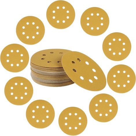 20 disques auto-agrippants 6 trous de 150 mm pour plaques de plâtre, grain 1200, compatibles ponceuses à plâtre (1/5)
