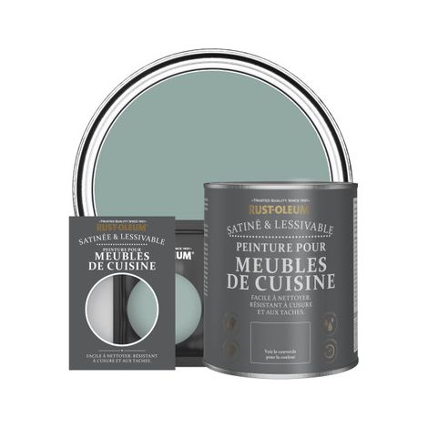 Peinture pour Meubles de Cuisine, Finition Satinée - Bleu Gris (1/3)