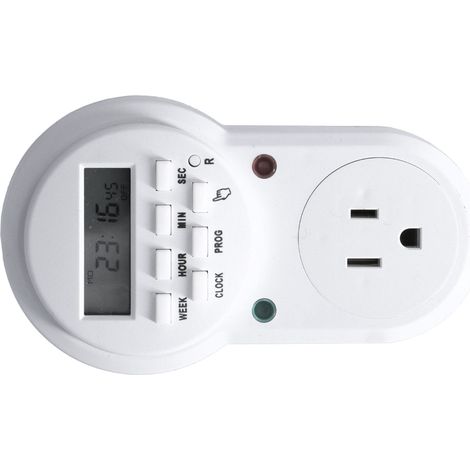 Minuteur de prise programmable numérique pour prises électriques, éclairage et appareils électroménagers (1/5)