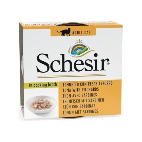 Schesir Gatto Brodo Lattina 70gr Tonnetto con Pesce Azzurro in brodo di Pesce (1/2)