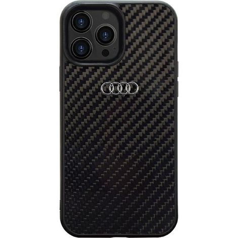 Custodia per iPhone 13 Pro Max in fibra di carbonio Audi, nera (1/5)