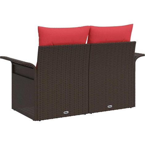 Maison Exclusive - Divano da giardino con cuscino 141 x 62 x 69 cm polyrattan