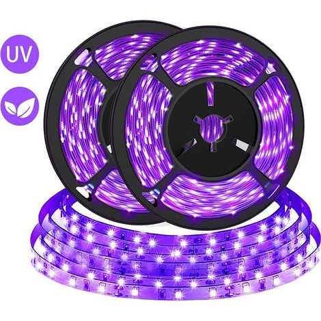 Bande LED UV à lumière noire, BRTLX 4,5 W 2 m, alimentation USB 5 V, portable, LED UV violettes (lot de 3), 395 nm-400 nm (1/5)