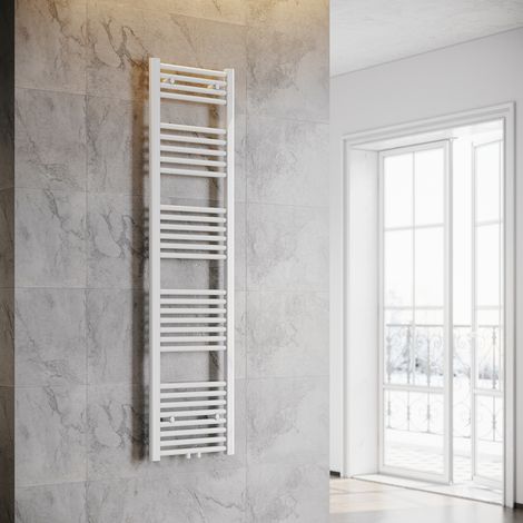 SONNI Termoarredo Scaldasalviette Radiatore ad Acqua Calda Bagno Collegamento Intermedio 1600x400mm Bianco (1/5)