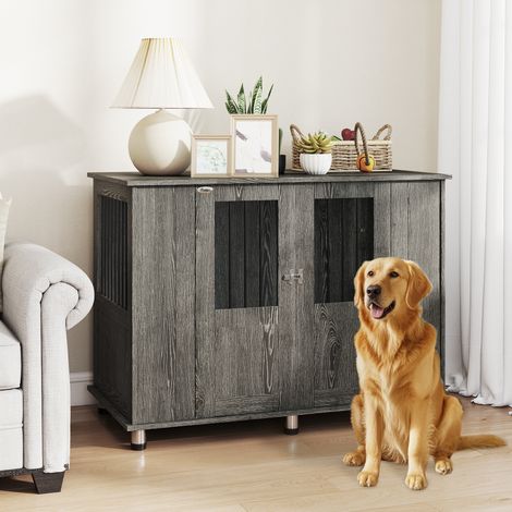 PawHut Dog Crate Furniture End Table, Pet Kennel for Small Dogs w/ Magnetic Door Extra Large (1/5)