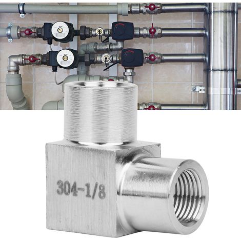 BSPP-Doppelgewinde-Winkelverbinder mit Innengewinde, rechtwinkliger Rohrverbinderadapter für Wasser, Luft und Öl, 1/8 Zoll (1/5)