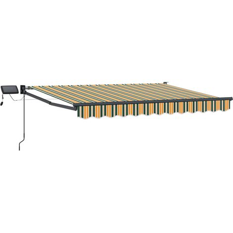 Manuelle Gelenkarmmarkise mit LEDs Grün und Gelb 3 x 2,5 m (1/5)