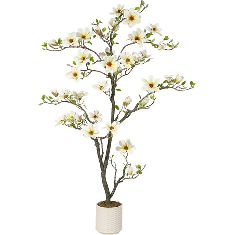 Arbre Artificiel Magnolia 180 cm, Grand Magnolia Artificiel avec Fleurs et Feuilles au Toucher Réel, Fausse Plante Intérieur pour Décoration de Salon, Bureau, Maison, Moderne et Réaliste (1/5)