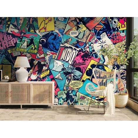 Papier peint Graphique – Collage comics vintage - 150 x 250 cm (1/2)