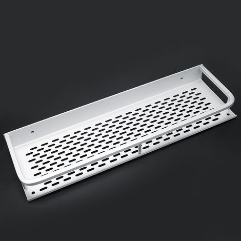 Tablette murale en aluminium spatial pour salle de bain et douche, support de rangement organisateur 40x12x4 cm (1/5)