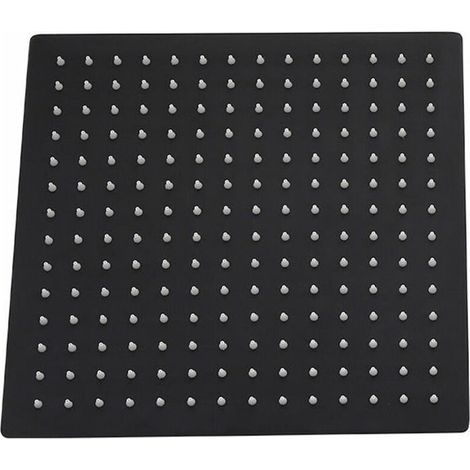 Mampara de ducha cuadrada de 30x30 cm, acero inoxidable negro, tipo universal.