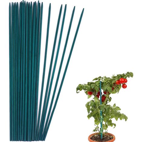 Piquets de plantes vertes Piquets de plantes de jardin, piquets de support de plantes florales en bois robustes (paquet de 15 à 25) (1/5)