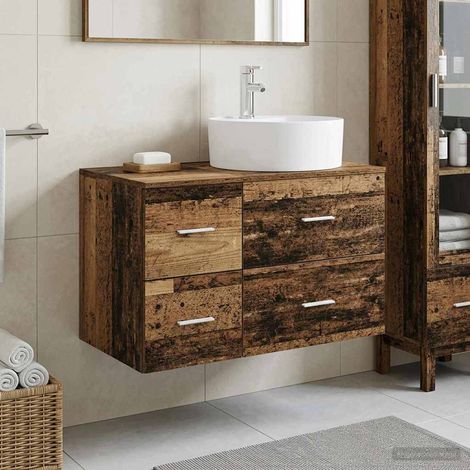 vidaXL Bathroom Furniture Set 2 pcs Old Wood Engineered Wood (1/5)
