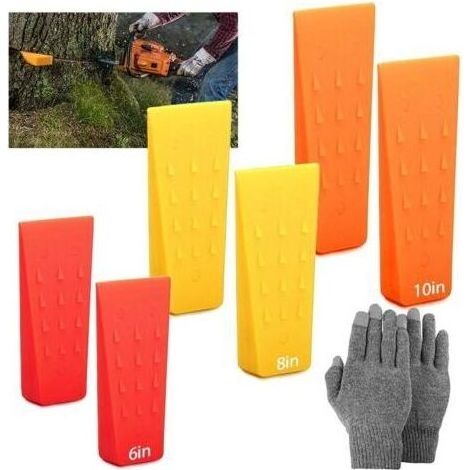 6 Pièces Coin D'abattage Plastique,Coin Abattage,Coin pour Fendre le Bois,Deux de Chaque : 6 Pouces, 8 Pouces et 10 Pouces,Coin Bucheron,Bucheron Materiel pour Couper l'arbre pour la Foresterie (1/5)