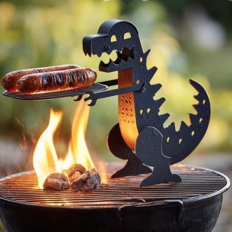 Divertente chiosco per hot dog - Rotolo per hot dog a forma di dinosauro - Strumento ideale per barbecue, picnic, campeggio e feste. (1/4)