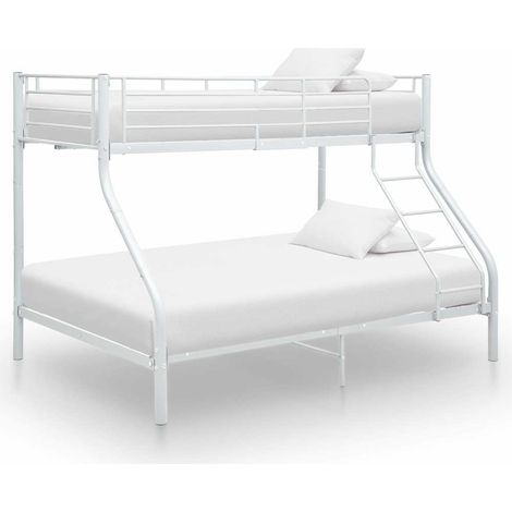 Cama litera sin colchón metal blanco 140x200 cm/90x200 cm (1/5)