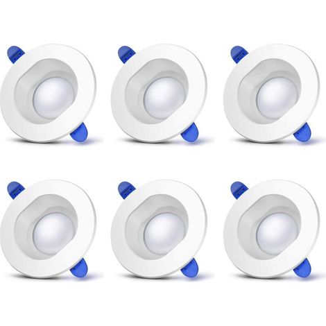 Lot de 6 Spots LED Encastrables 230V - 7W 500lm 4000K Blanc Neutre IP44 - pour Salle de Bain, Salon, Chambre, Cuisine, Bureau, Couloir