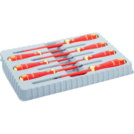 Bahco - Jeu de 7 TournevisBahcoFit isolé VDE pour vis à fente et Pozidriv avec manche multi-composants - B220.017