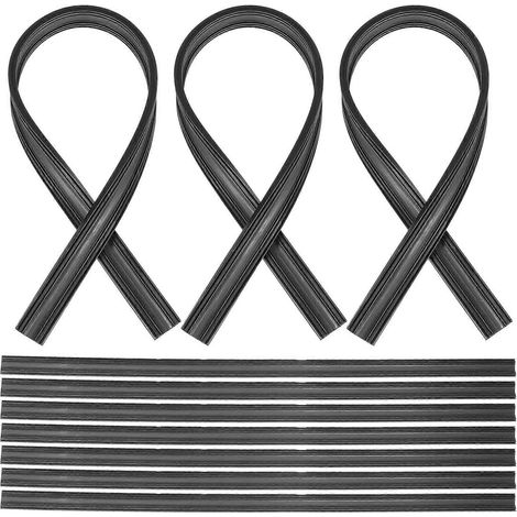 10 recharges d'essuie-glaces pour automobile, bandes de caoutchouc incluses-60X1CM-Black