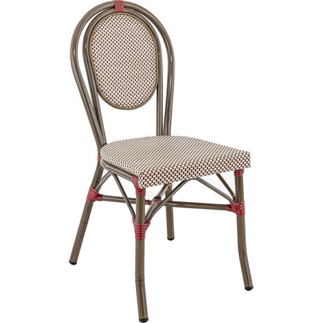 Chaise de bistrot empilable pour terrasse en textilène Paty