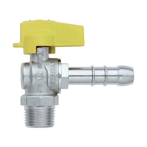 VALVOLA SFERA GAS A SQUADRA 586 BUGATTI  OTTONE NICHELATO MM 13X1/2M