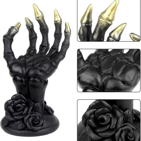 Main Sculpture - Resine - Pour Décoration Intérieure Halloween Noël Salon Bureau - 9,5 x 9,5 x 20 cm - 1 Pièce (1/5)