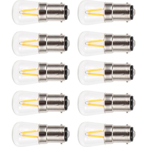 Lot de 10 mini ampoules LED à filament court B15 1,5 W AC230 V à intensité variable pour éclairage domestique et automobile (1/5)