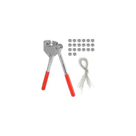 Pince à sceller, kit de pinces à sertir, joint plomb rouge 10 mm, poignée en plastique (1 pince à sceller les câbles + 20 fils + 20 joints d'étanchéité pour fils) (1/5)