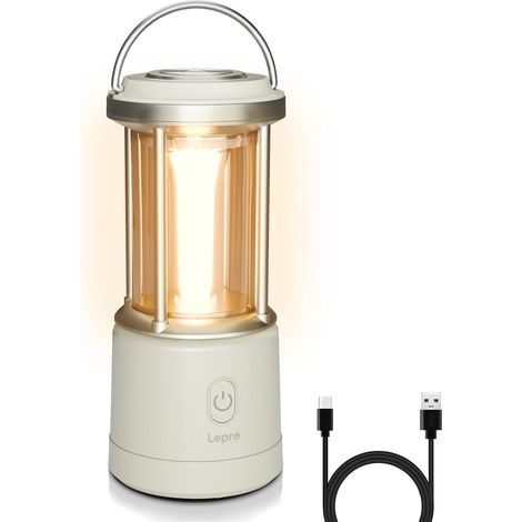 Lampe Camping LED Rechargeable 2000lm, 5 Modes Dimmable, IPX4 Etanche Éclairage 360°, Recharge USB (1/5)