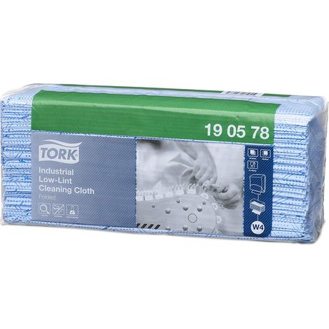 TORK 190578 W4 INDUSTRIEL NON PELUCHEUX CHIFFON DE NETTOYAGE - PACK DE 80 (1/5)