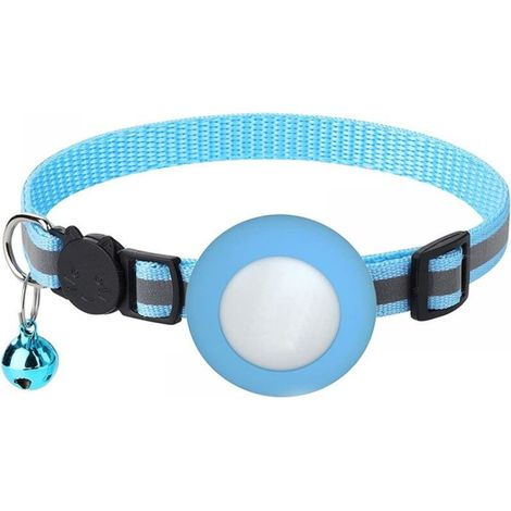 Collier pour chat réfléchissant bleu – Boucle de sécurité et clochette – Conception légère et douce – Compatible Airtag