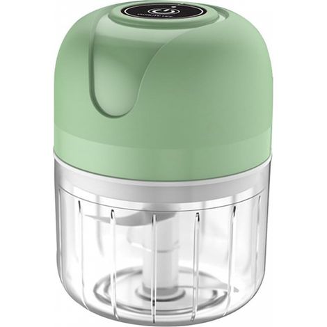 Picadora eléctrica de ajos, apta para ajo, pimienta, carne picada, salsa de calabaza, 250 ml (verde) (1/5)