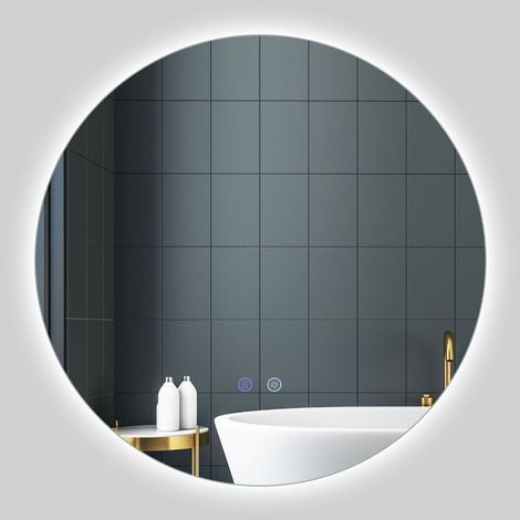 Runder LED-Badezimmerspiegel, einstellbare Helligkeit und Antibeschlagfunktion