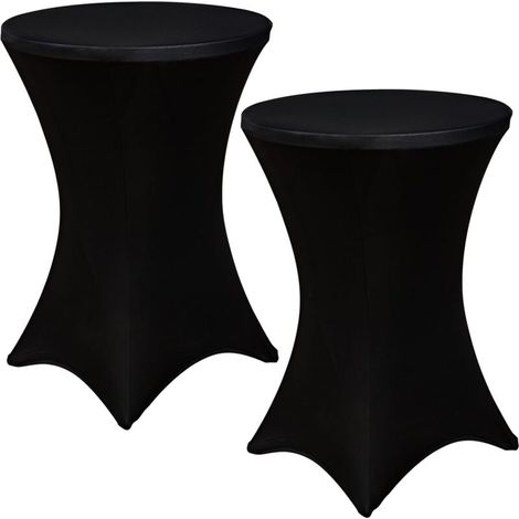 ZVD Nappe extensible ajustée en élasthanne pour cocktail, 2 pièces, 24x43 pouces, couverture de Table, événement de mariage, fête (noir, 24x43 pouces) (1/4)
