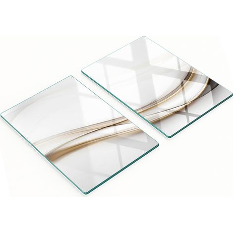 Pannelli decorativi multifunzionali in vetro con motivo onde astratte, 2x40x52 cm (1/5)