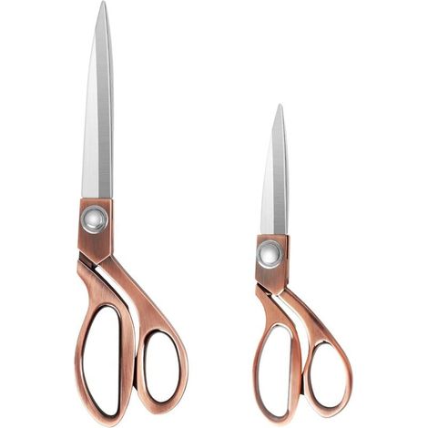 Hochleistungs-Nähschere, 20 cm + 26 cm – Professionelle Schere aus Edelstahl und Kupfer für Stoff, Leder, Schneiderei und Künstler. (1/4)