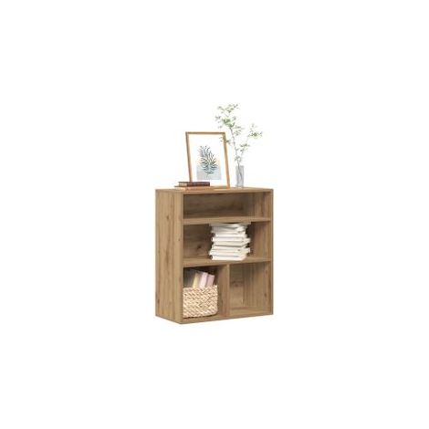 Bibliothèque chêne artisanal 60x30x71,5 bois d'ingénierie (1/5)