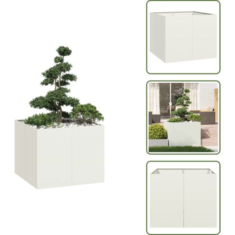 vidaXL Jardinière blanc 100x100x80 cm acier (1/5)