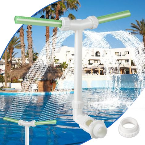 Fontana per piscina, fontana a cascata per piscina, accessori per piscine fuori terra con doppio getto, fontana regolabile 2 in 1, accessori per piscina (verde fluorescente) (1/4)