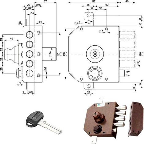 Serrure Sic.Triplice Dx Pompe 30632 Mottura
