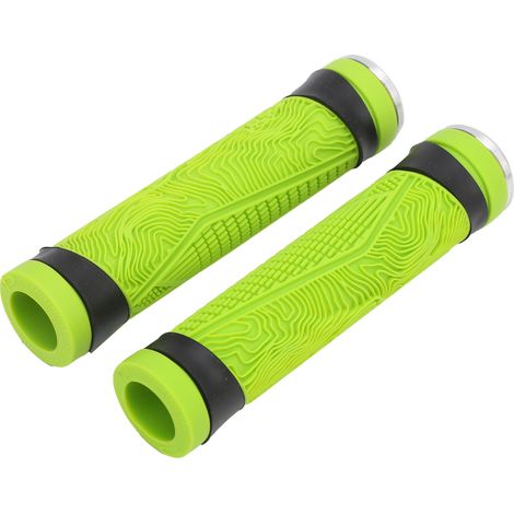Poignées de vélo en silicone antidérapantes avec embouts, accessoires VTT anti-chocs (Vert) (1/5)