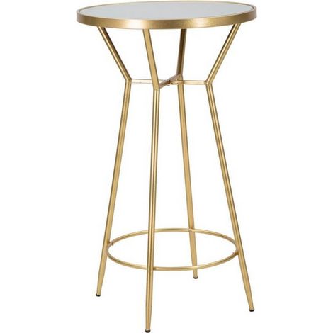 Tavolo da bar "Circle" struttura in ferro color oro e ripiano in vetro per interni (1/5)