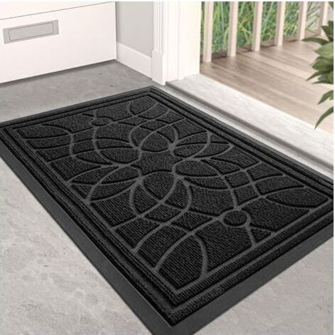 Zerbino antiscivolo 40 x 60 cm – Fibra di polipropilene assorbente – Lavabile in lavatrice – Per ingresso, corridoio, giardino (1/5)