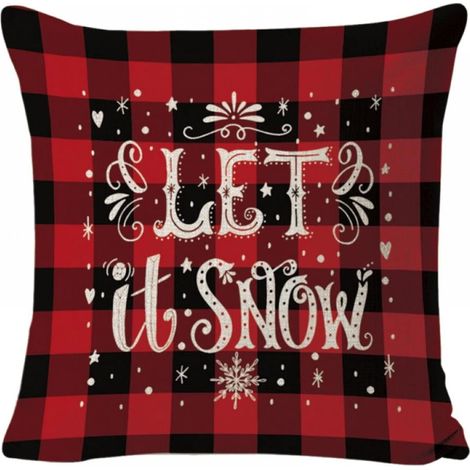 Housse De Coussin - 45 X 45 Cm - Motif Plaid Buffalo Rouge - Pour Décoration Intérieure Et Extérieure - 1 Pièce (1/5)